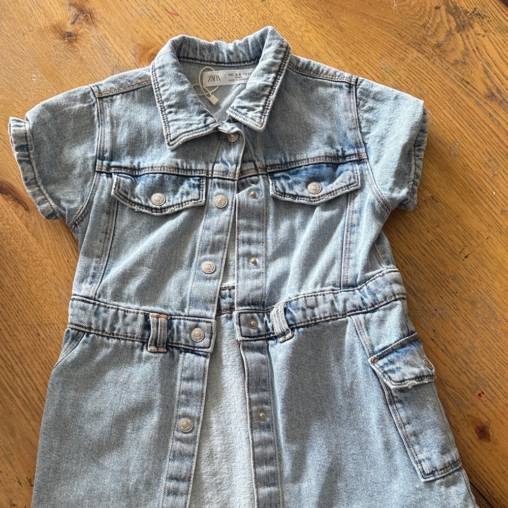 Zara Kids Light Blue denim dress